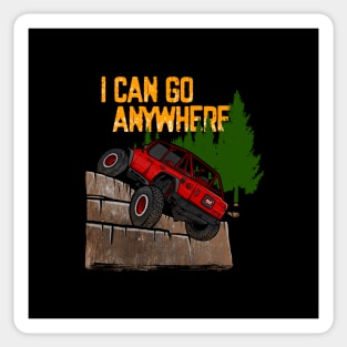 Red Jeep Flex I Can Go Anywhere Sticker